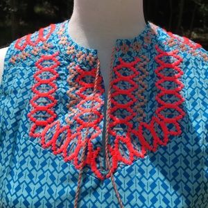 Sleeveless J. Crew Embroidered Blouse